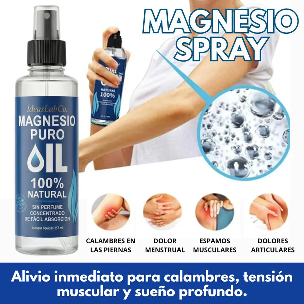 MAGNESIO PURO EN SPRAY – Alivio inmediato para calambres y tensión muscular